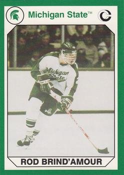 Rod Brind’Amour hockey card (Michigan State) 1990 Collegiate Collection #197