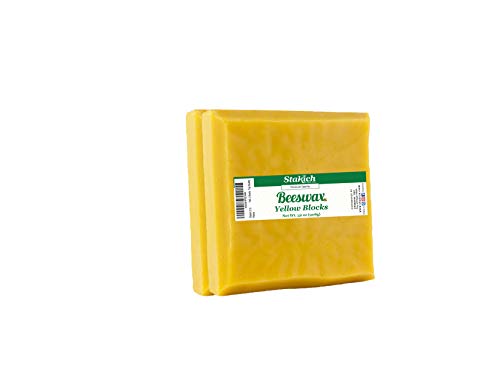 Stakich Yellow Beeswax Block – Natural, Triple Filtered – 2 Pound