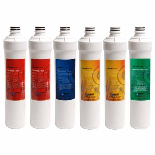 Watts Premier W-2R-2Y-1B-1G Ro Pure Replacement Filter Plus Membrane, 6-pack