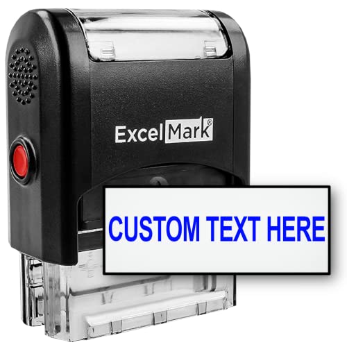 One Line Custom Rubber Stamp – Self-Inking Custom Stamp, 11 Colors Available – Clear Base, Double-Sided & Refillable Ink Pad – Personalized Stamp for Work, Business, Postage