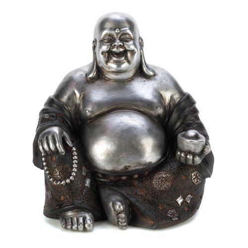 Gifts & Decor 14581 Happy Sitting Buddha Statue, Multicolor