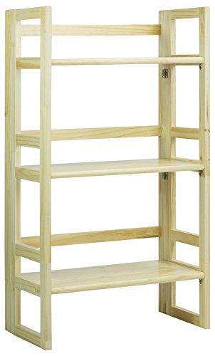 Casual Home 3-Shelf Folding Student Bookcase (20.75″ Wide)-Natural