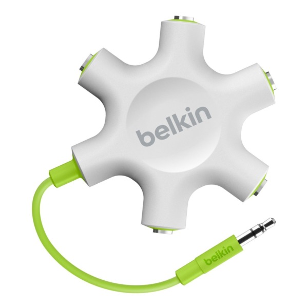 Belkin Rockstar 5-Jack Multi Headphone Audio Splitter (Light Green) – Headphone Splitter Designed To Connect Up To 5 Devices For Classrooms, Audio Mixing & Shared Experiences – For iPhone, iPad & More
