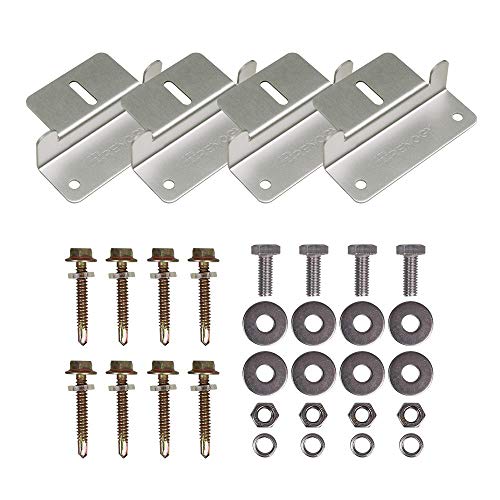 Renogy Solar Panel Mounting Z Brackets Lightweight Aluminum Corrosion-Free Construction for RVs, Trailers, Boats, Yachts, Wall and Other Off Gird Roof Installation, one set of 4 Units