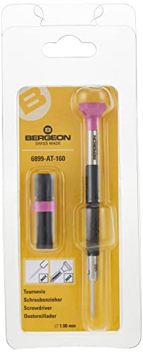 Bergeon 55-686 6899-AT-160 Stainless Steel Ergonomic 1.60mm Screwdriver with Spare Blades Watch Repair Kit