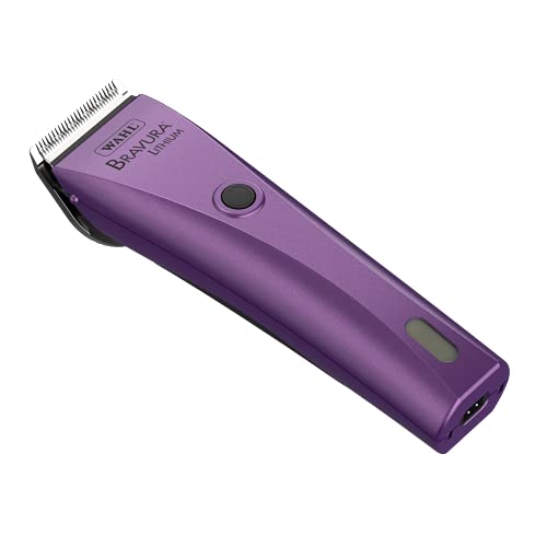WAHL Professional Animal Bravura Lithium Ion Clipper – Pet, Dog, Cat, and Horse Corded/Cordless Clipper Kit, Purple (41870-0423)