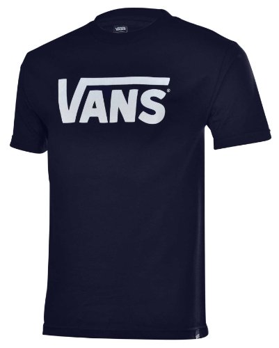 Vans Mens Classic Logo Skateboard Shirt-Navy/White-Medium