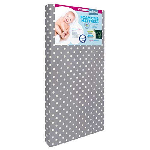 Milliard Hypoallergenic Baby Crib Mattress and Toddler Bed Mattress with Washable Waterproof Cover – 27.5″x52″x4.75″
