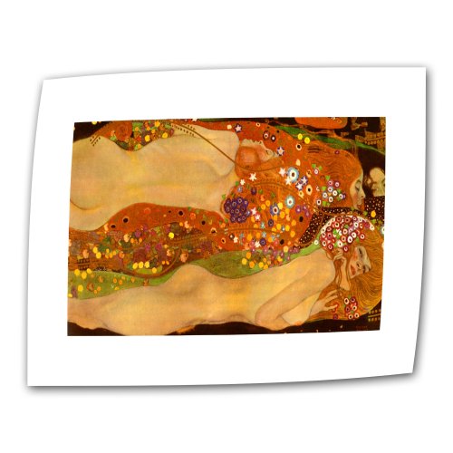 Art Wall Water Snakes 26 by 48-Inch Flat/Rolled Canvas by Gustav Klimt with 2-Inch Accent Border