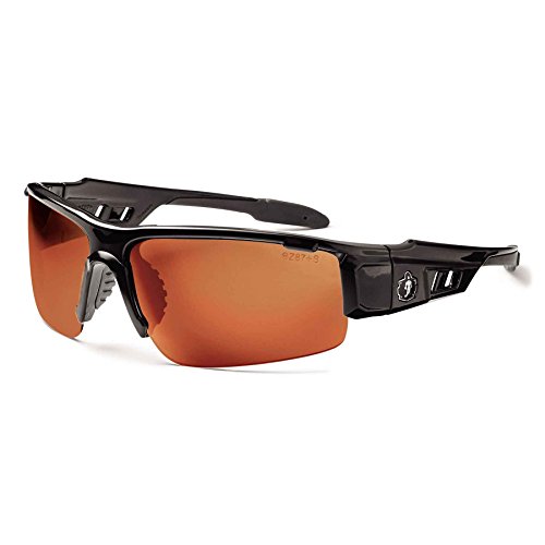 Ergodyne Skullerz Dagr Polarized Safety Sunglasses- Black Frame, Copper Lens
