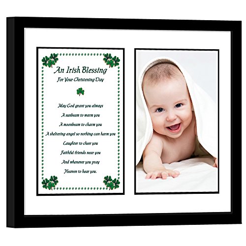 Christening Gifts Baby Keepsake Frame Boy or Girl, Add 4×6 Inch Photo