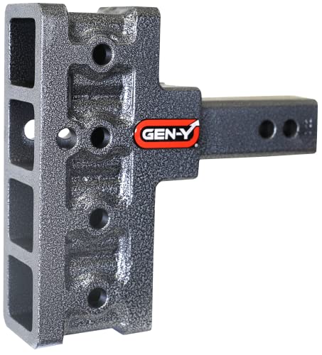 GEN-Y GH-404 MEGA-Duty Adjustable 5″ Offset Drop Hitch Only for 2″ Receiver – 10,000 LB Towing Capacity – 1,500 LB Tongue Weight