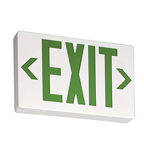 Lithonia Lighting EXG LED EL M6 Contractor Select Green Thermoplastic LED Emergency Exit Sign with Backup Battery
