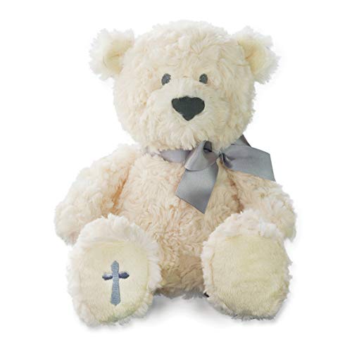 Nat and Jules The Lord’s Prayer Bear With Ribbon, Cross Children’s Plush Stuffed Animal