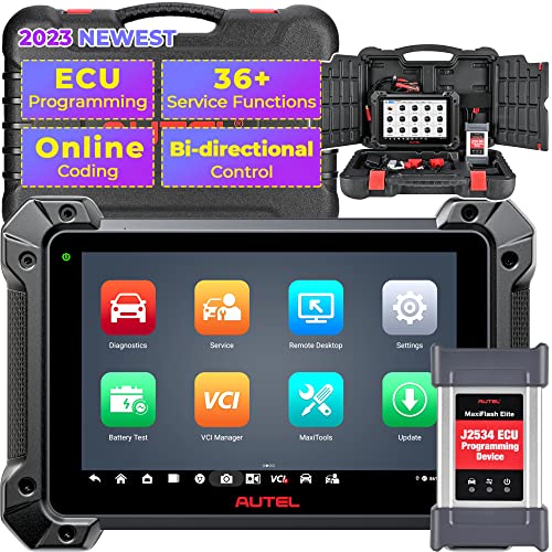 Autel Scanner MaxiCom MK908P II, 2023 Scan Tool upgraded of MS908SP Same as Maxisys Elite II, with J2534 Programming/Online Coding, Bi-directional Control, 36+ Services, Full Diagnostics, FCA Vehicles
