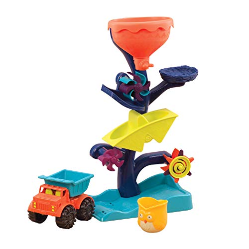 B. toys by Battat – Owl About Waterfalls Water Wheel – Preschool Baby Bath Toy 18 m+, 11.75 x 5.75 x 16.75