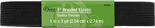 Dritz 1″ Braided Elastic, Black