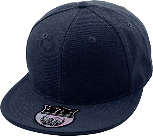 KNW-2364 NAV (7 5/8) The Real Original Fitted Flat-Bill Hats True-Fit, 9 Sizes & 20 Colors