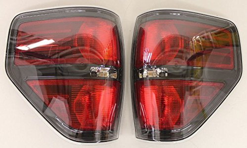 Oem Factory Stock 2009 2010 2011 2012 2013 2014 Ford F-150 F150 Rear Back Smoked Black Out Tint SVT Raptor Harley Davidson Lariat Tail Lights Taillights