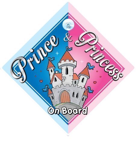 BABY iwantthatsignLTD Prince & Castle, Princess On Board, Prince Boy, Princess Girl, Car Sign, Novelty Car Sign, Baby Car Sign