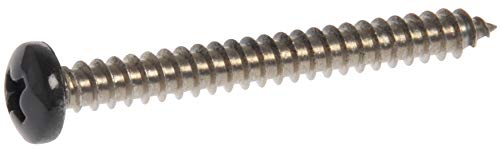 The Hillman Group 44381 10 x 3-Inch Black Pan Head Phillips Sheet Metal Screw, Stainless Steel, 10-Pack