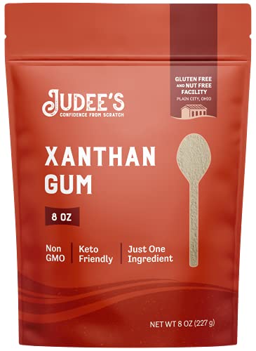 Judee’s Xanthan Gum – 8 oz – Baking Supplies- Delicious and 100% Gluten-Free – Great for Keto Syrups, Soups, and Sauces – Thickens Dough and Baked Goods