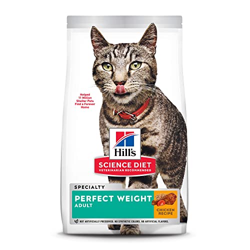 Hill’s Science Diet Dry Cat Food, Adult, Perfect Weight for Healthy Weight & Weight Management, Chicken Recipe, 15 lb. Bag