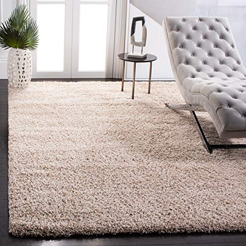 SAFAVIEH California Premium Shag Collection 8’6″ Square Beige SG151 Non-Shedding Living Room Bedroom Dining Room Entryway Plush 2-inch Thick Area Rug