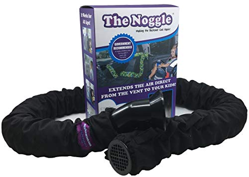 The Noggle – Making The Backseat Cool Again – Quick & Easy to Use Car Travel Accessories for a Comfy Ride Summer or Winter-Air Vent Extender Hose Directs Cool or Warm Air to Your Kids- 6ft, Black Ice