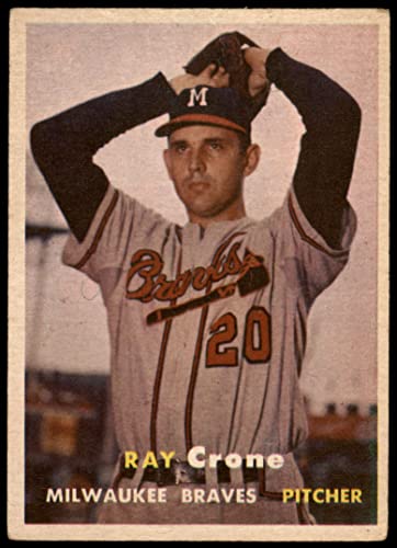 1957 Topps # 68 Ray Crone Milwaukee Braves (Baseball Card) Dean’s Cards 2 – GOOD Braves