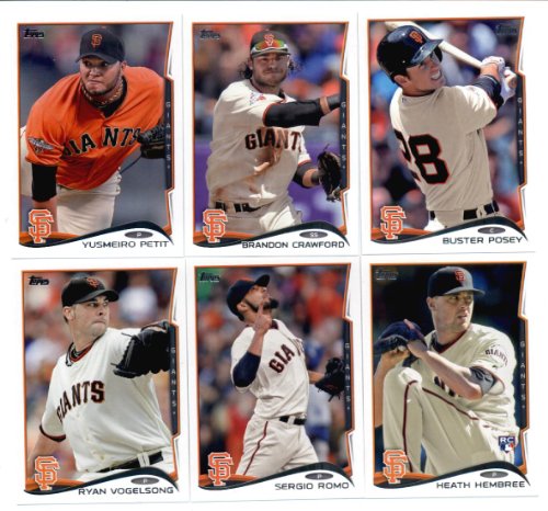 2010,2011,2012,2013 & 2014 Topps San Francisco Giants Baseball Card Team Sets (Complete Series 1 & 2 From All Five Years – 2 World Series Champions Sets )