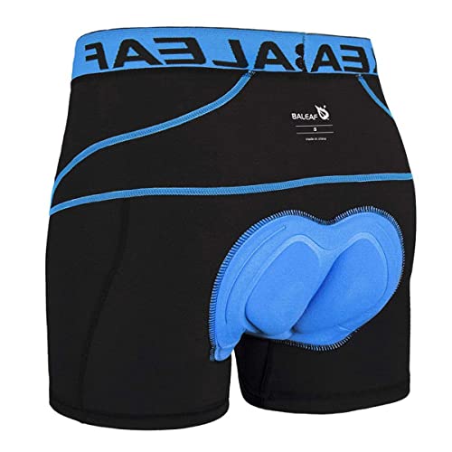 BALEAF Men’s 3D Padded Bike Shorts Cycling Underwear with Padding Road Biking MTB Liner Bicycle Gear Blue XXL