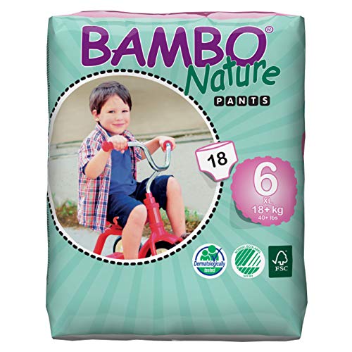 Bambo Nature Eco Friendly baby Training Pants Classic for Sensitive Skin, Size 6 (40+ Lbs), 18 Count