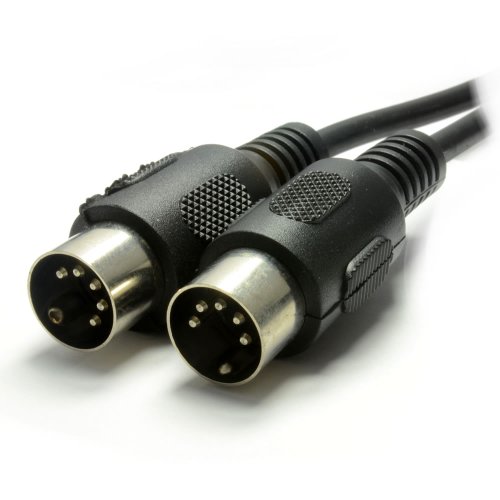 kenable MIDI 5 Pin DIN Plug to 5 Pin DIN Plug Cable 2m (~6 feet) Black