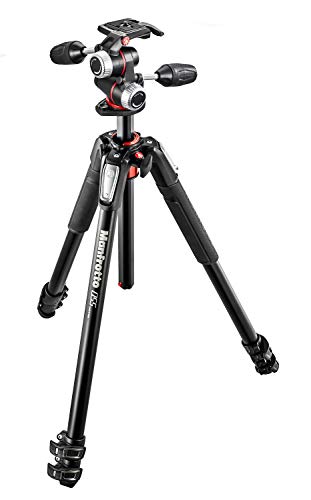 Manfrotto 055 Aluminum 3-Section Tripod Kit with Horizontal Column and 3-Way Head (MK055XPRO3-3W)