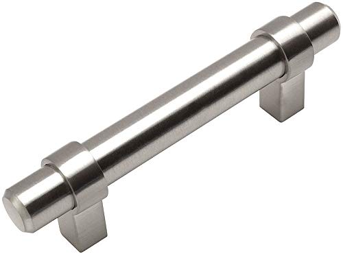 Cosmas 5 Pack 161-3SN Satin Nickel Contemporary Bar Cabinet Handle Pull – 3″ Inch (76mm) Hole Centers