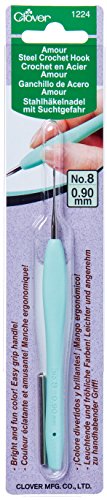Clover 1224 Amour Steel Crochet Hook No. 8, 0.90mm,Blue | The Storepaperoomates Retail Market - Fast Affordable Shopping