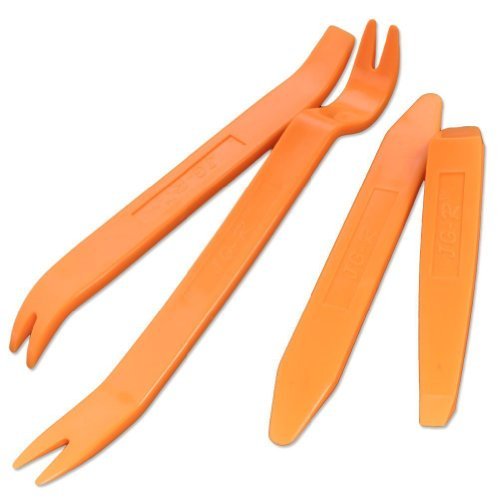 KLTECH 4Pcs Auto Door Clip Panel Trim Removal Tool Kits Thick Plastic Car Tools for Car Dash Radio Audio Installer Pry Tool with Paper Box