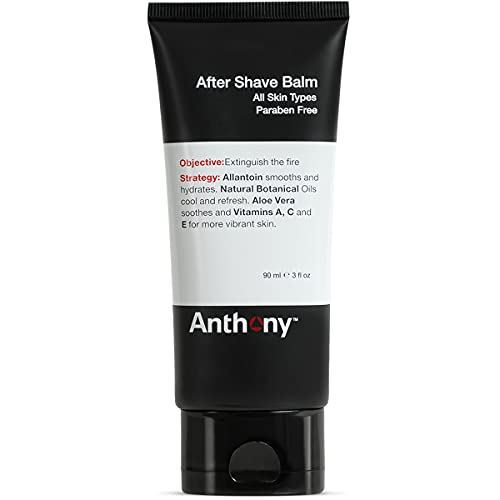 Anthony After Shave Balm for Men – Cooling Lotion with Vitamins A, C, & E Plus Aloe Vera and Natural Botanical Extracts Soothes and Moisturizes All Skin Types – 3 Fl Oz