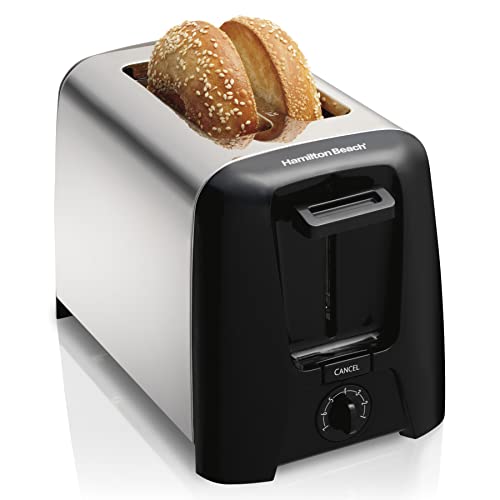 Hamilton Beach 2 Slice Toaster with Extra Wide Slots, Shade Selector, Auto-Shutoff, Cancel Button and Toast Boost, Black