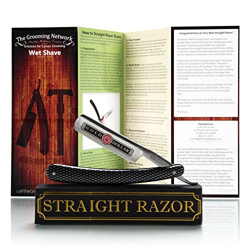 Gold Dollar – Shave Ready Straight Razor (6/8”, Round Tip, Carbon Steel)
