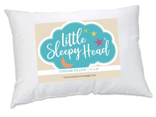 Little Sleepy Head Toddler Pillow 13″ x 18″ Soft Hypoallergenic – Best Pillow for Kids! Better Neck Support and Sleeping! Better Naps in Bed, a Crib, or at School! Makes Travel Comfier! (Pillow Only)