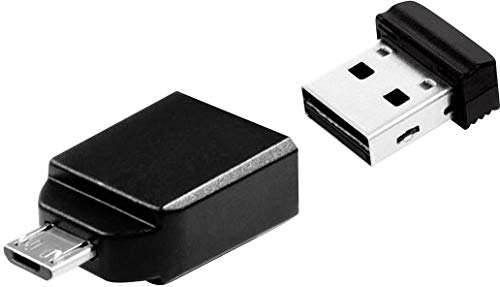 Verbatim 32GB Nano USB Flash Drive with USB OTG Micro Adapter – Black
