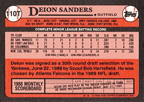 1989 Topps Traded Baseball #110T Deion Sanders Rookie Card | The Storepaperoomates Retail Market - Fast Affordable Shopping