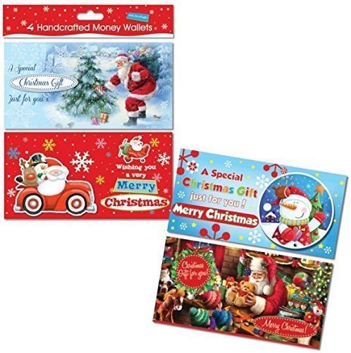 Tallon 4 X Hand Crafted Cute Christmas Money Wallets Cash VOUCHERS Gift ENVELOPES