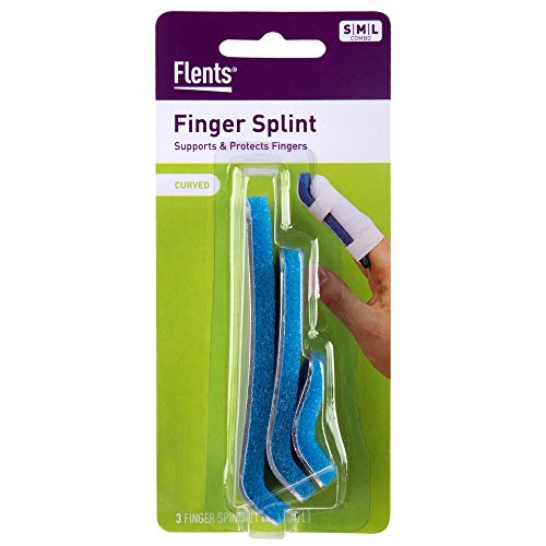 Flents Finger Splint, Supports and Protects Fingers, Comfortable Fit Designed to Protect Finger, Value Pack with 3 Assorted Sizes