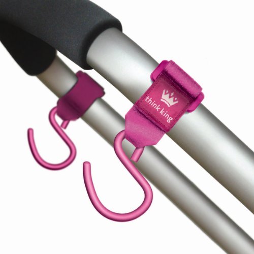 Think King Mighty Buggy Hooks, Pink, 2 Count