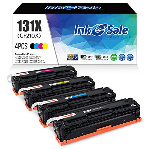 INK E-SALE Remanufactured Toner Cartridge Replacement for HP 131A 131X CF210A CF210X CF211A CF212A CF213A Toner High Yield Set for HP LaserJet Pro 200 M251n M251nw M251 MFP M276nw M276n Color Printer