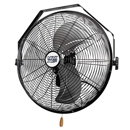 Maxx Air Wall Mount Fan, Commercial Grade for Garage, Shop, Easy Operation and Powerful CFM (18″ Residential Wall Mount)