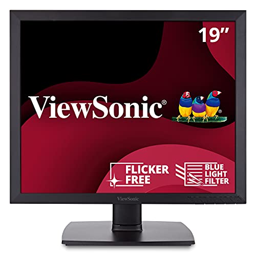 ViewSonic VA951S 19 Inch IPS 1024p LED Monitor with DVI VGA and Enhanced Viewing Comfort, Black